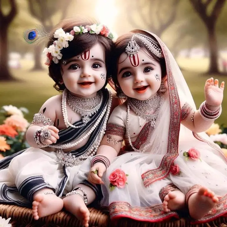Cute Little Radha Krishna Images