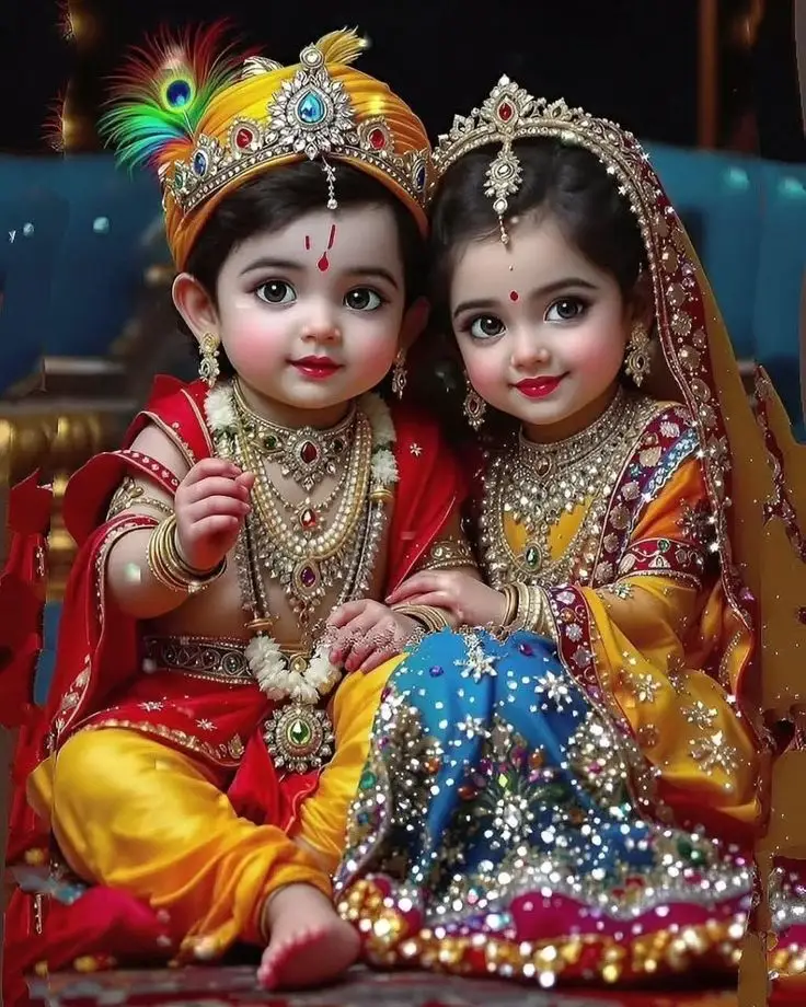 Cute Little Radha Krishna Images